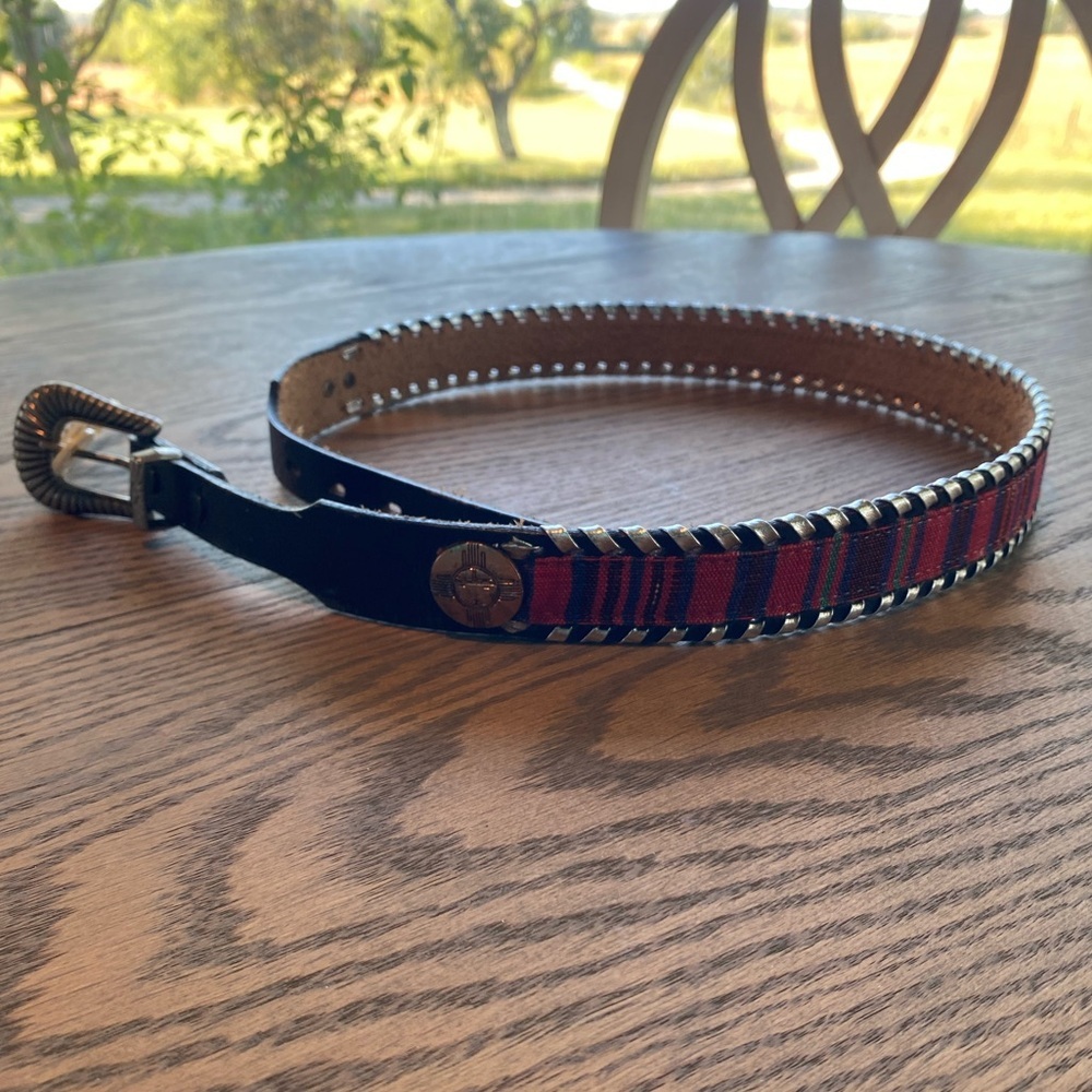 NWT Lyntone Mens Southwestern Belt size 32 Top Grain Bridle Leather Hand…